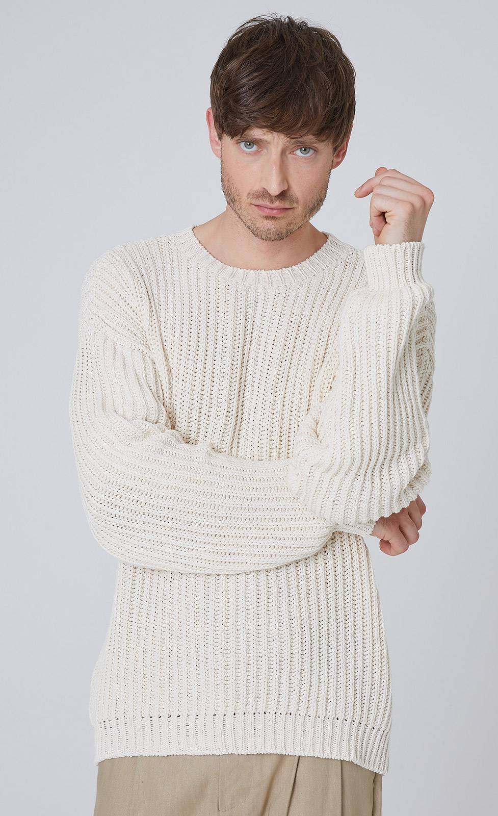 Kiefermann Elio Baumwolle-Leinen Strickpullover