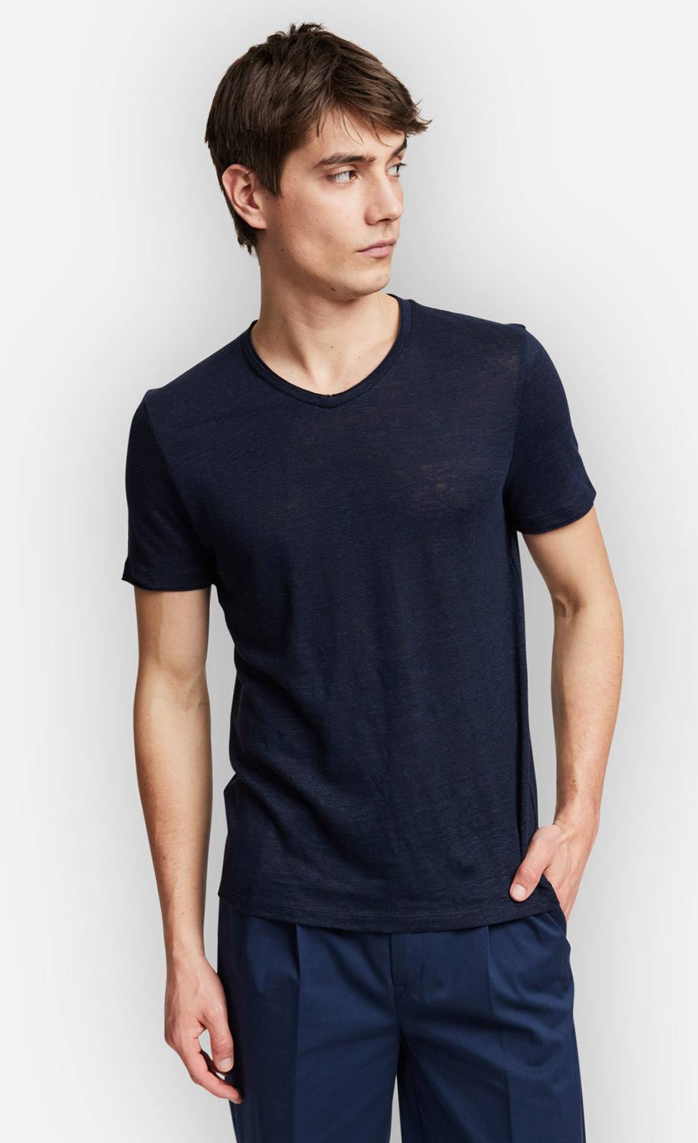 Kiefermann Flynn Leinen-T-Shirt Mit V-Ausschnitt