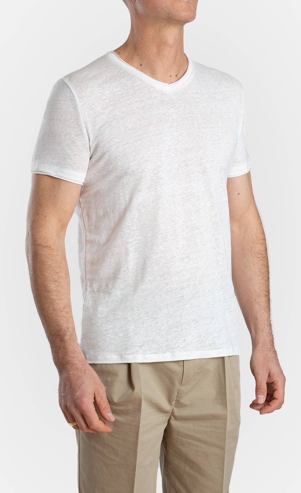 Kiefermann Flynn Leinen-T-Shirt Mit V-Ausschnitt