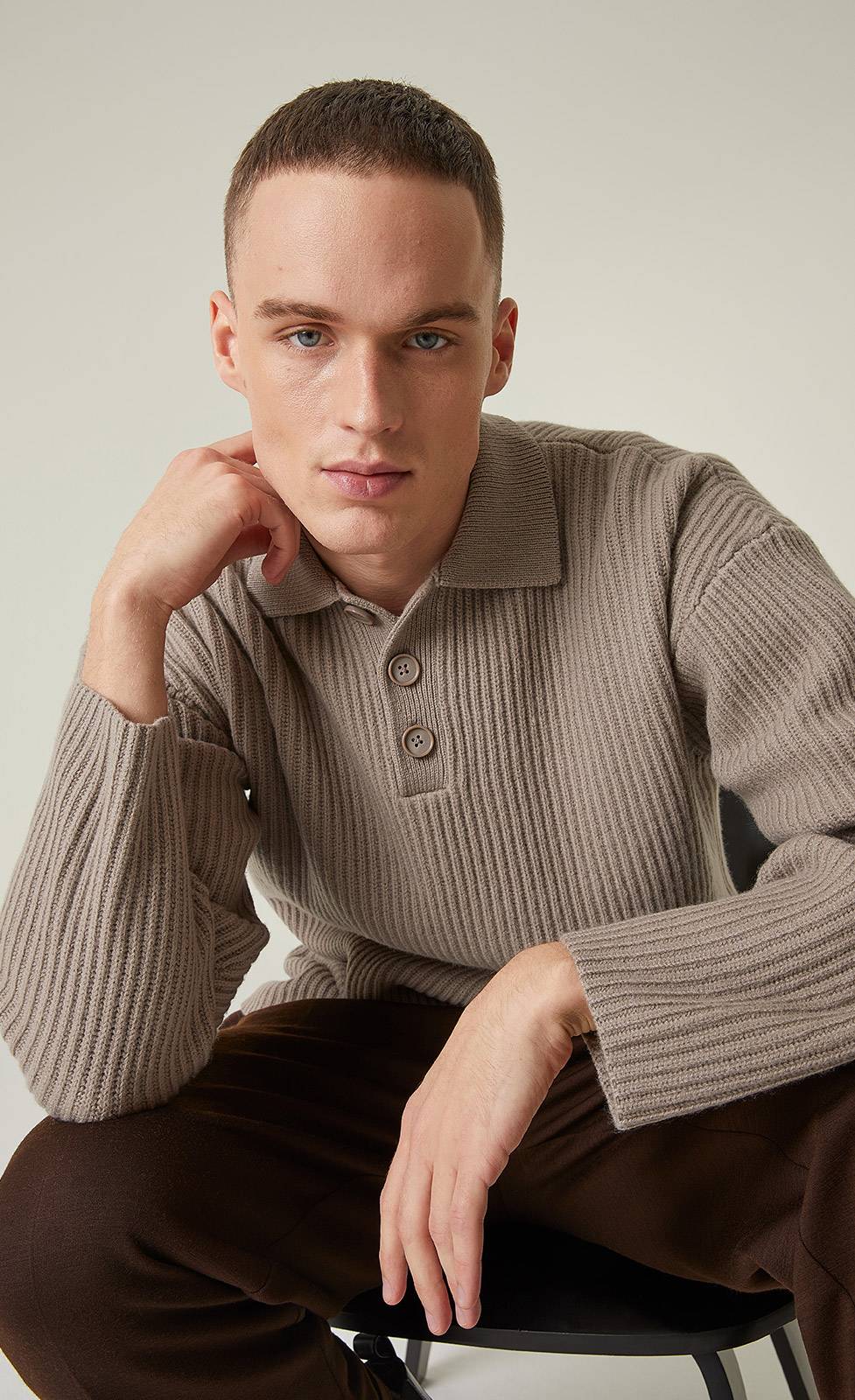 Kiefermann Janosch Polopullover Aus Merinowolle