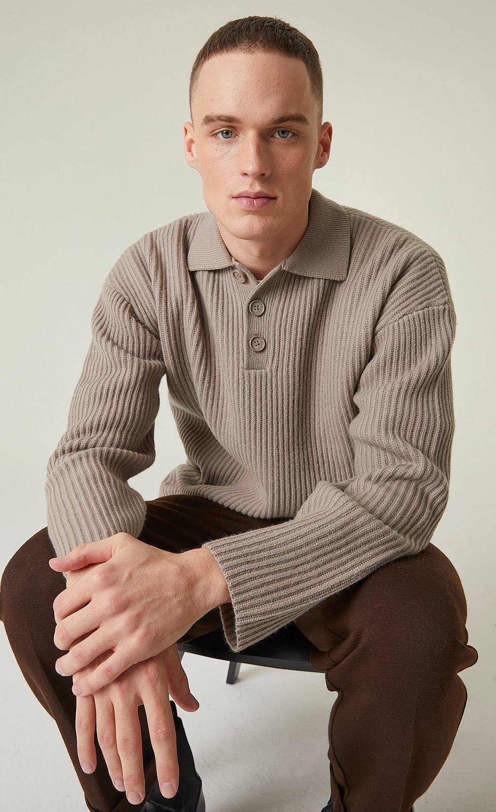 Kiefermann Janosch Polopullover aus Merinowolle