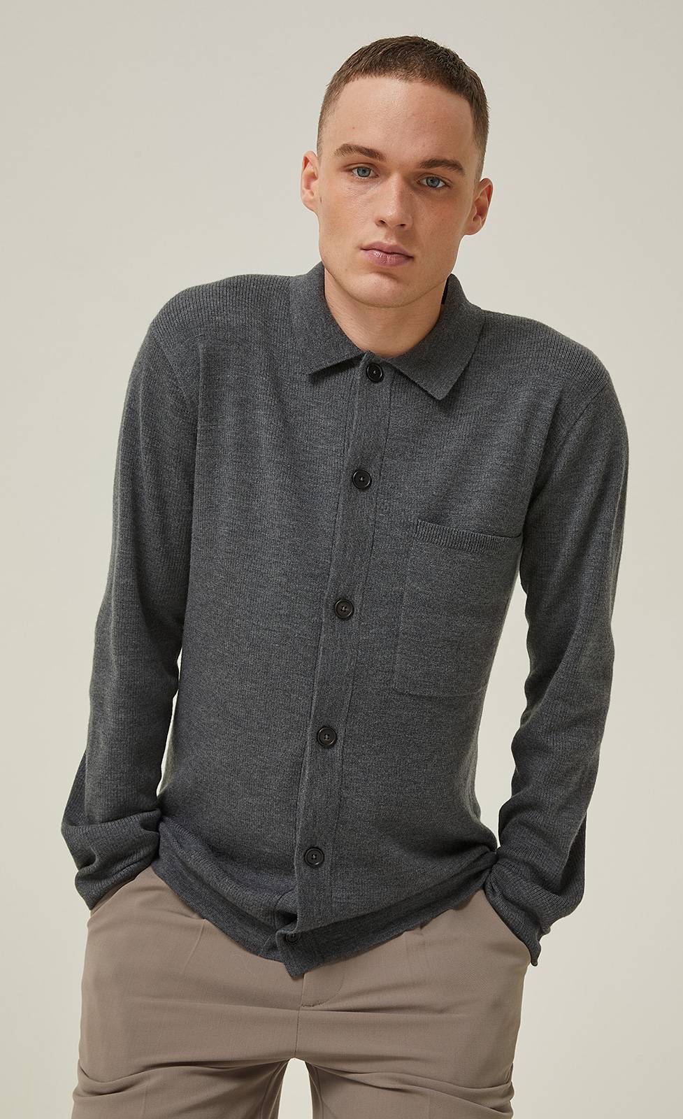 Kiefermann Luke Feinstrickjacke im Hemdstil