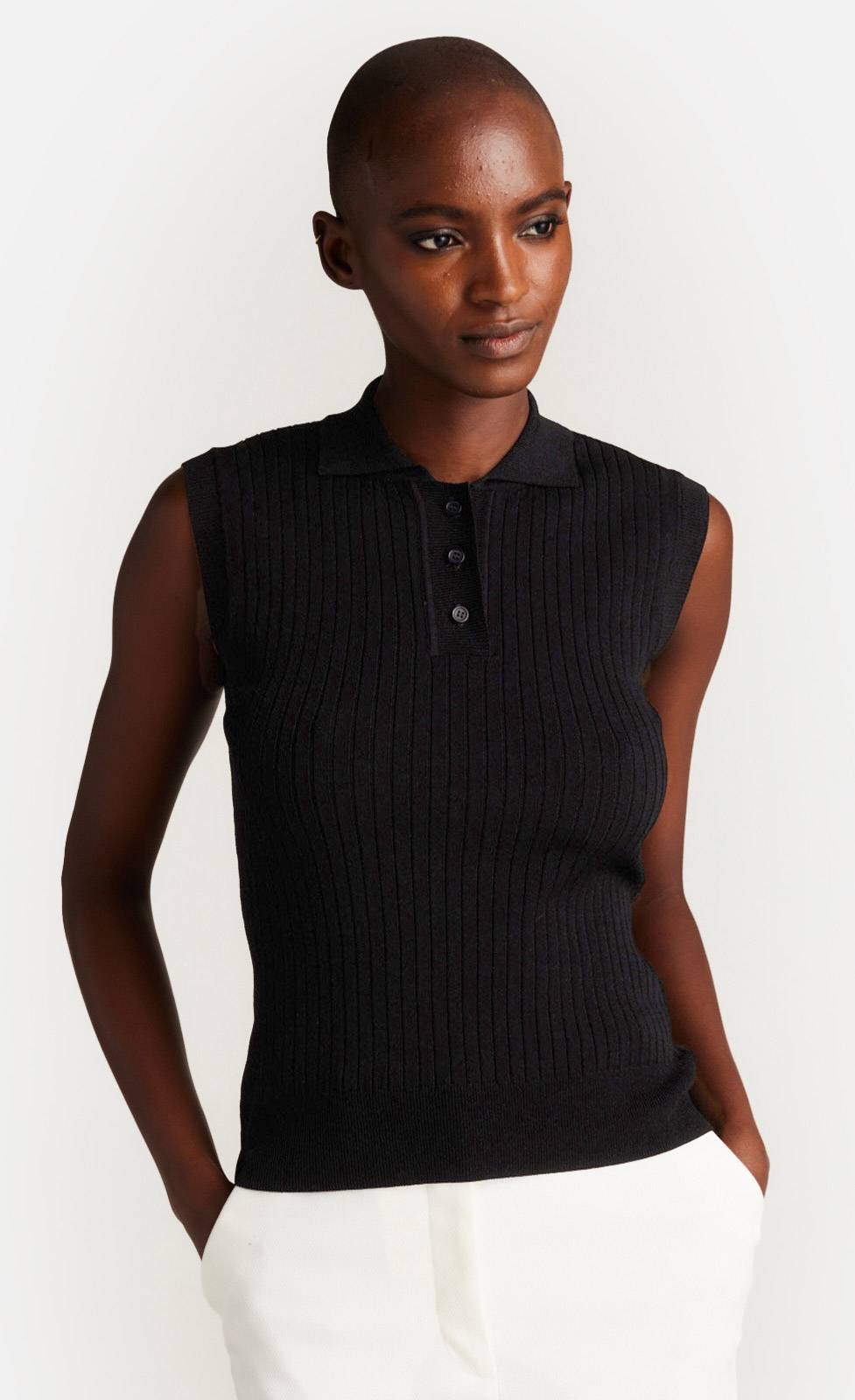 Kiefermann Melody Rippstrickpolo Mit Knopfleiste