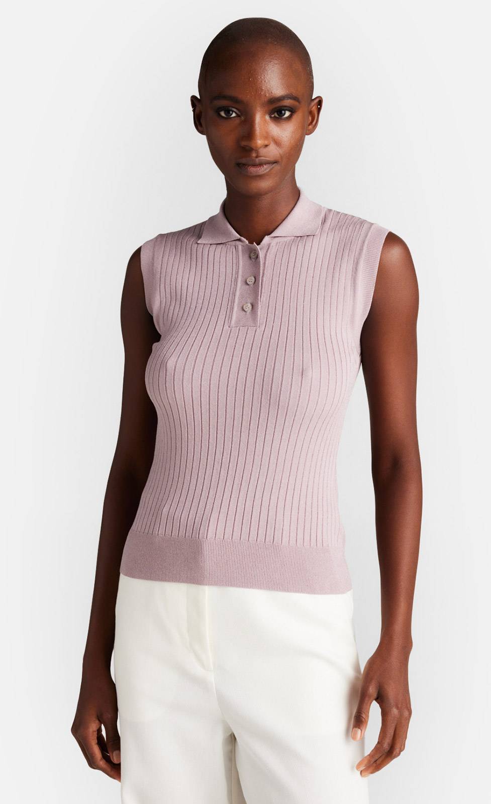 Kiefermann Melody Rippstrickpolo Mit Knopfleiste