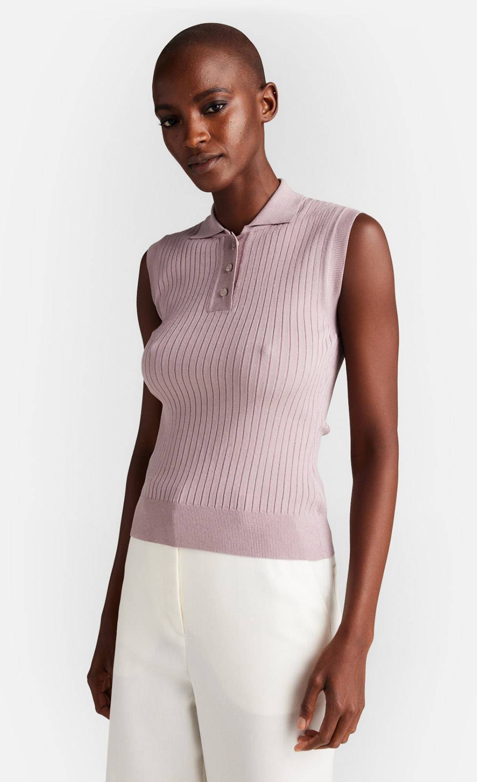 Kiefermann Melody Rippstrickpolo Mit Knopfleiste