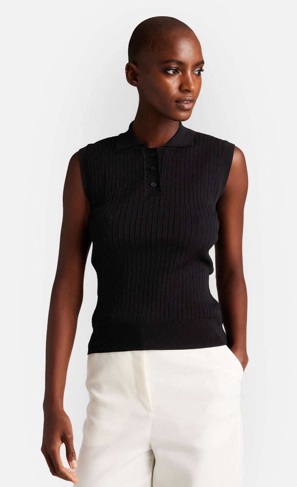 Kiefermann Melody Rippstrickpolo mit Knopfleiste