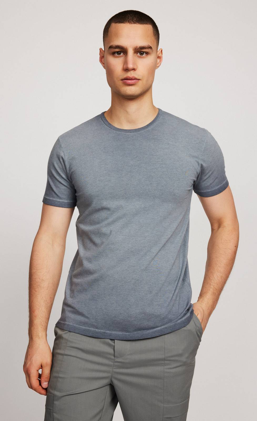 Kiefermann Robin Überfärbtes Rundhals-T-Shirt