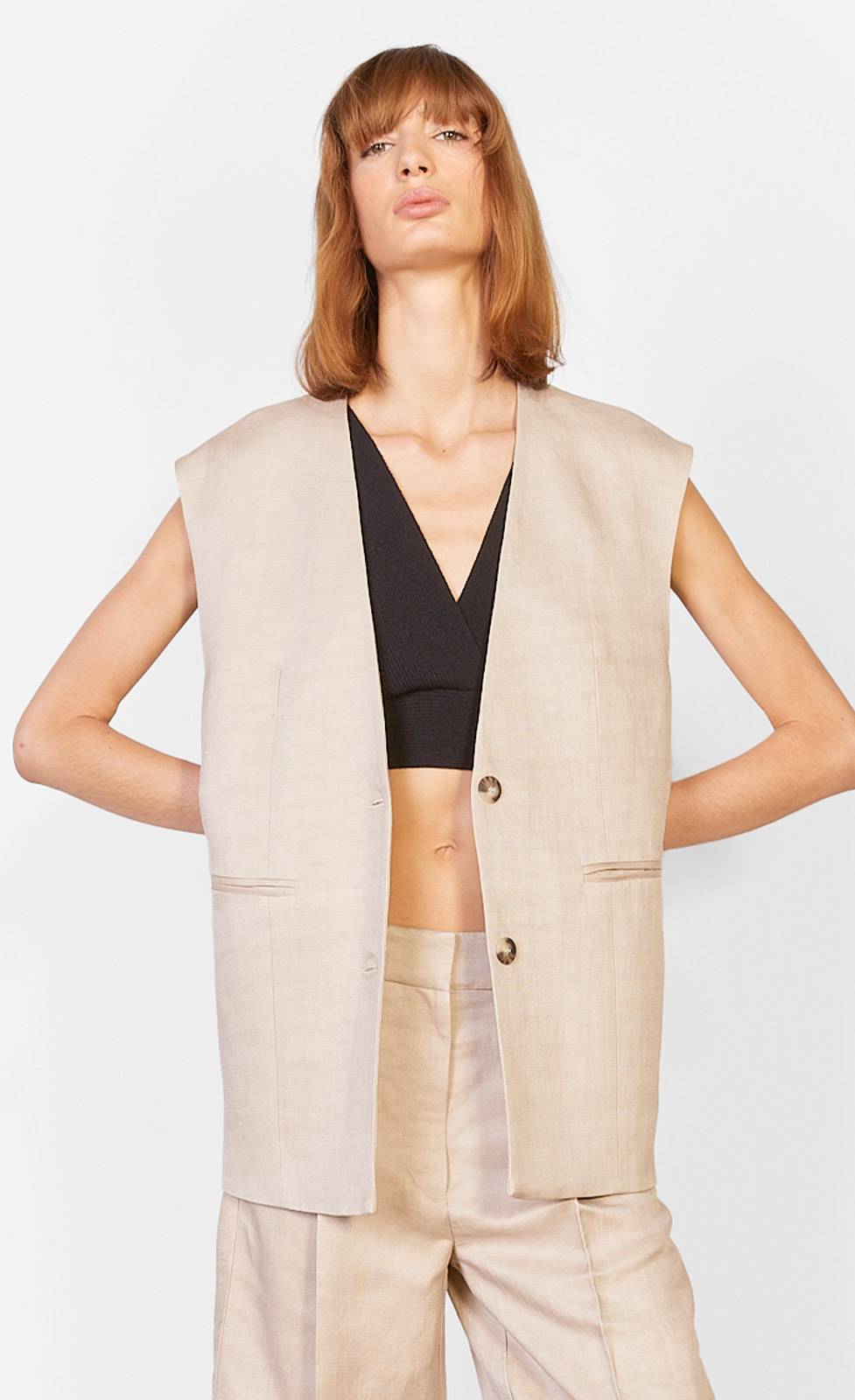 Kiefermann Tamika Weste Aus Leinenmaterial