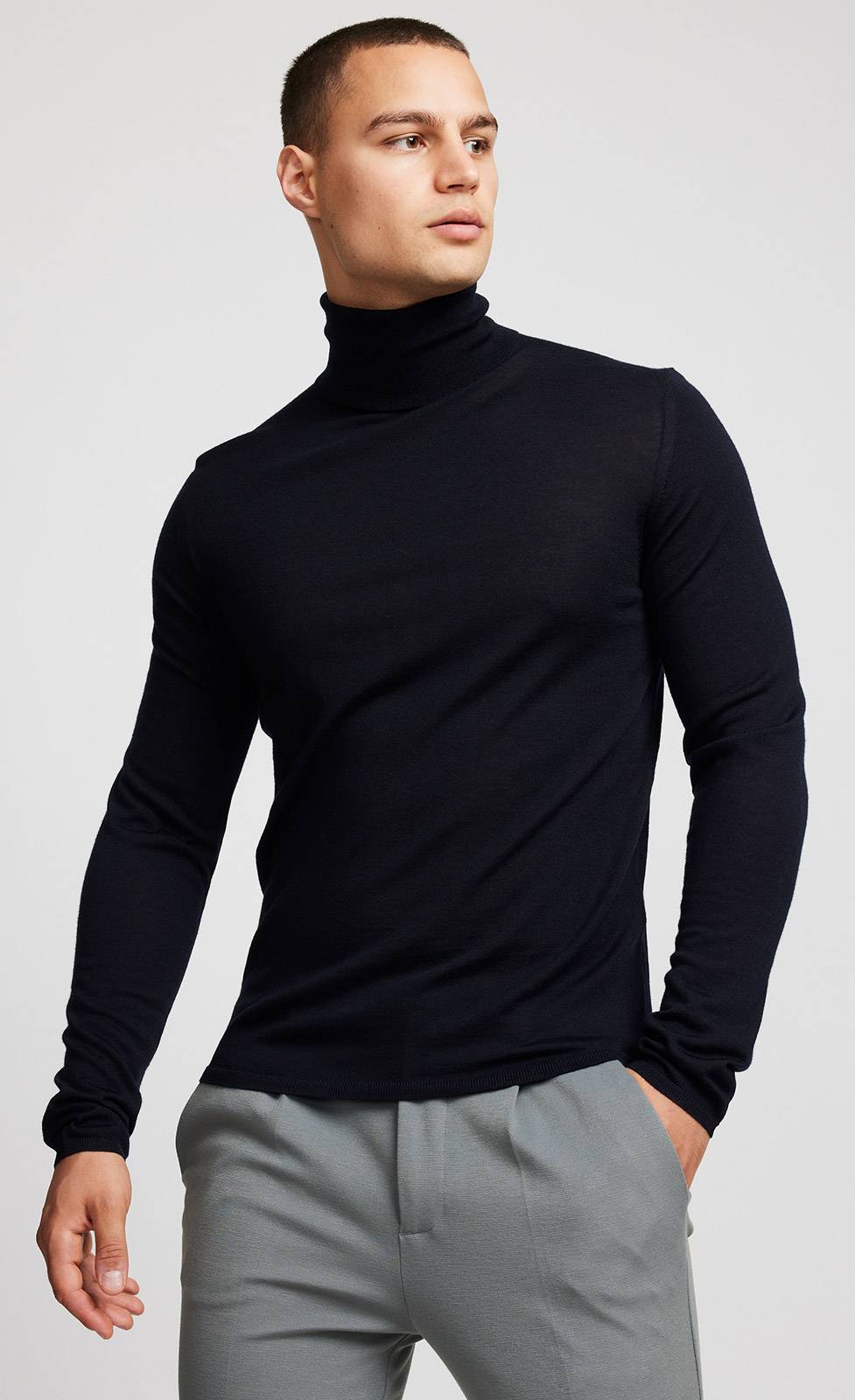 Kiefermann Theo Merino Rollkragen-Strickpullover