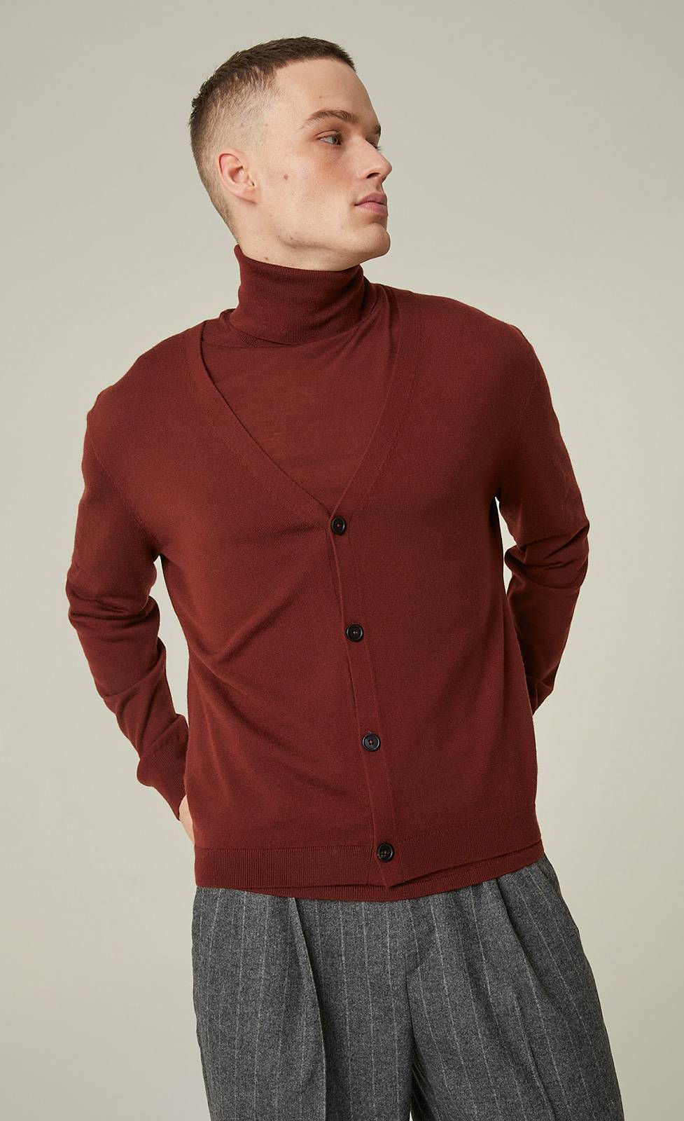 Kiefermann Theo Merino Rollkragen-Strickpullover