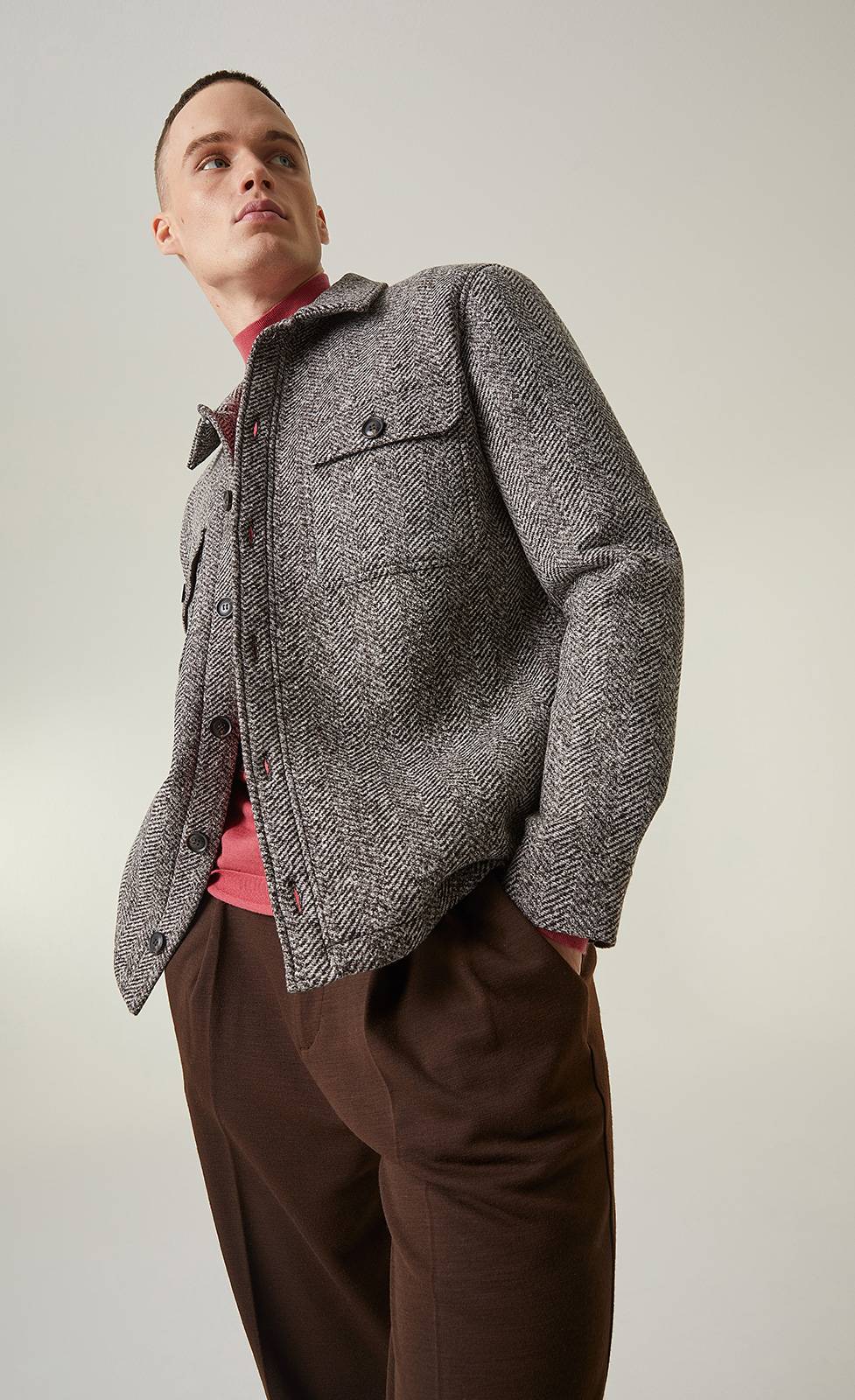 Kiefermann Klaus Gebondete Jacke Mit Fischgrätmuster