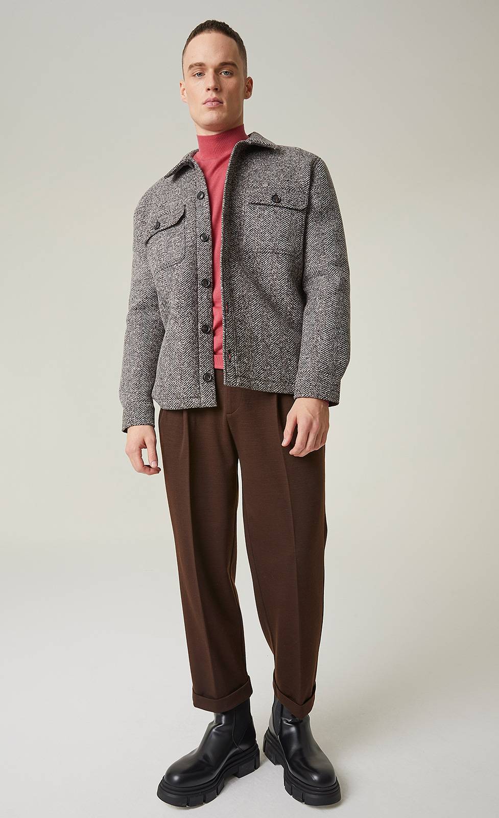 Kiefermann Klaus Gebondete Jacke Mit Fischgrätmuster