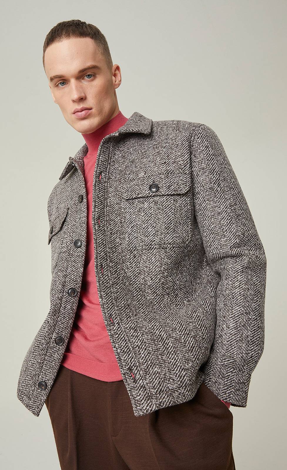 Kiefermann Klaus Gebondete Jacke mit Fischgrätmuster