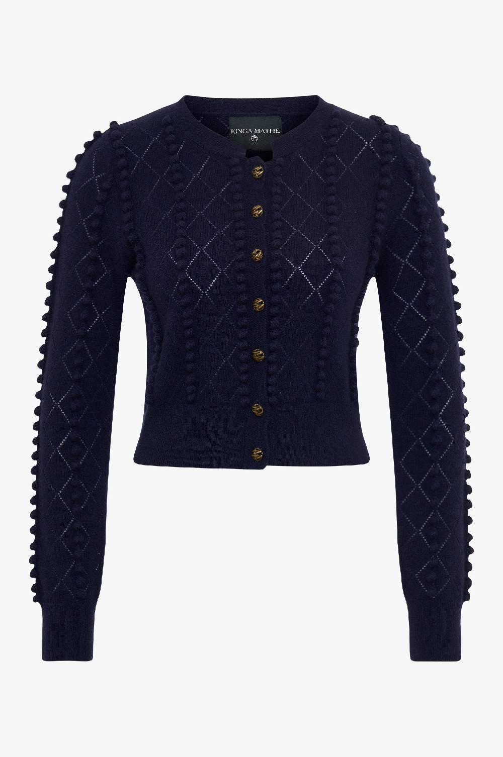 Kinga Mathe Cashmere Strickjacke Amalia in Nachtblau