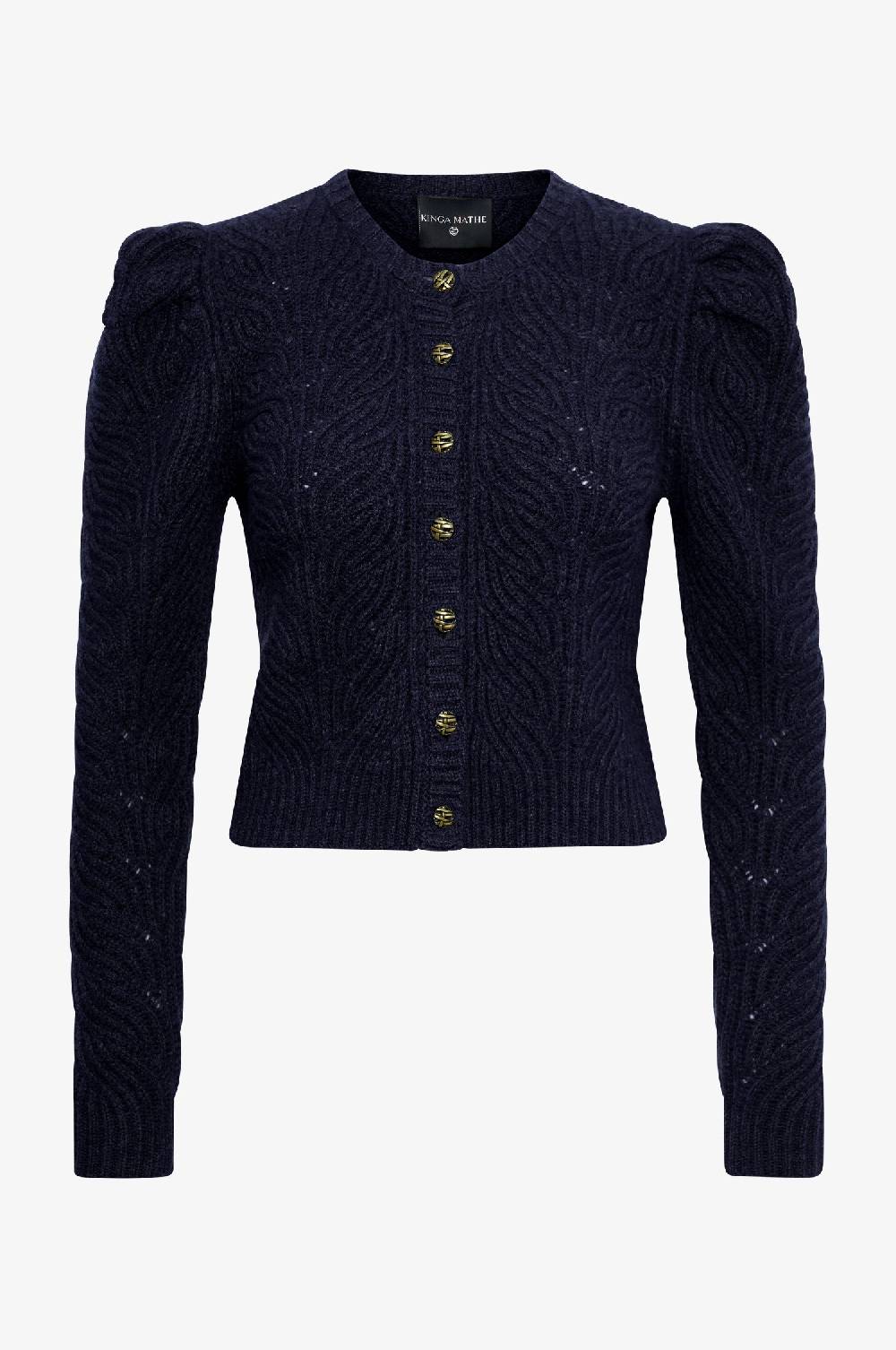 Kinga Mathe Cashmere Strickjacke Marie in Nachtblau