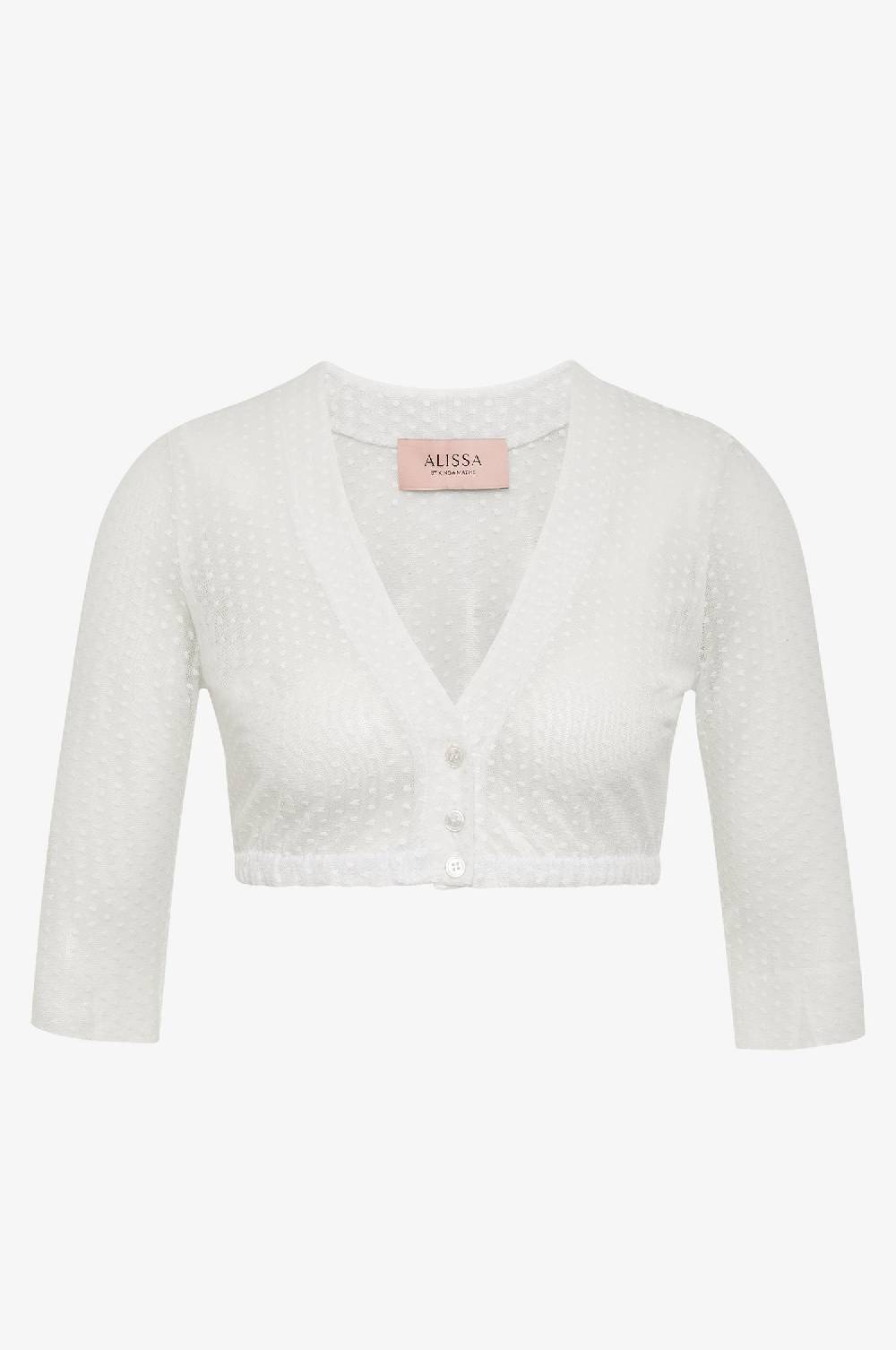 Kinga Mathe Dirndlbluse Lee mit Dreiviertelarm in weiß