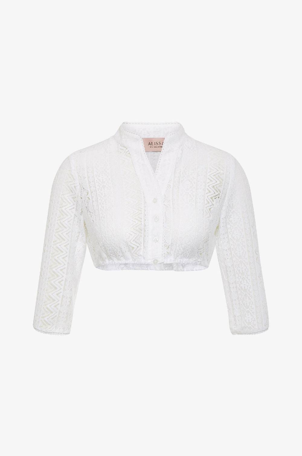 Kinga Mathe Dirndlbluse Nele in Weiß mit Dreiviertelarm