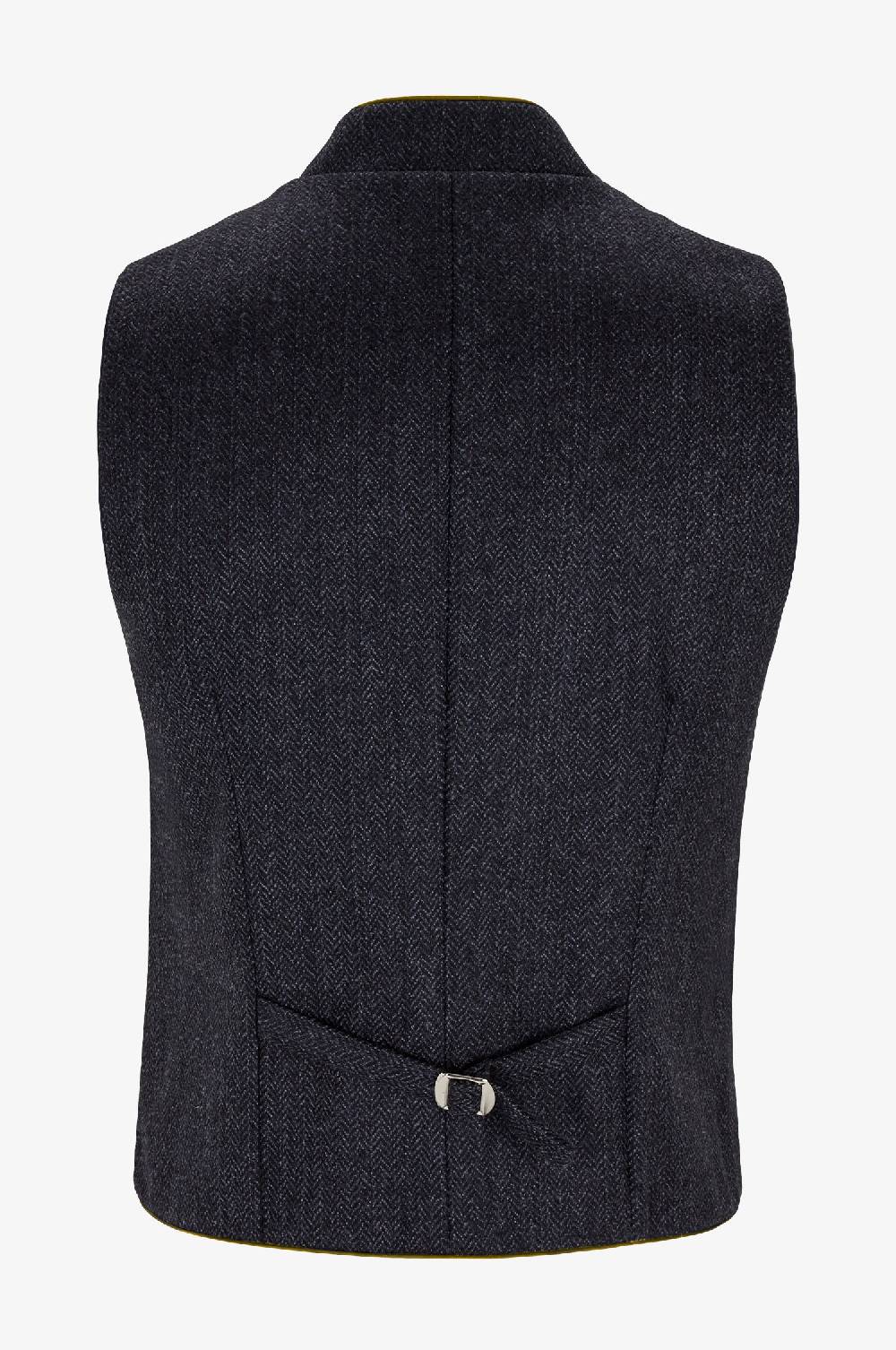 Kinga Mathe Gilet Nick Aus Schurwolle In Anthrazit Mit Paspel In Olive