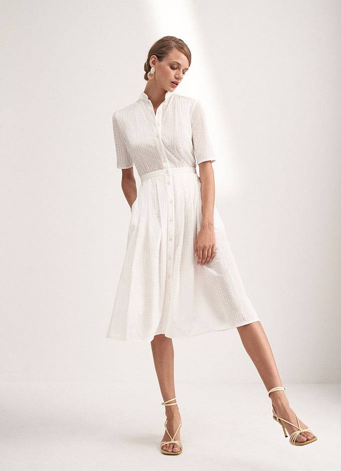 Kinga Mathe Baumwoll-Kleid Inas In Ivory