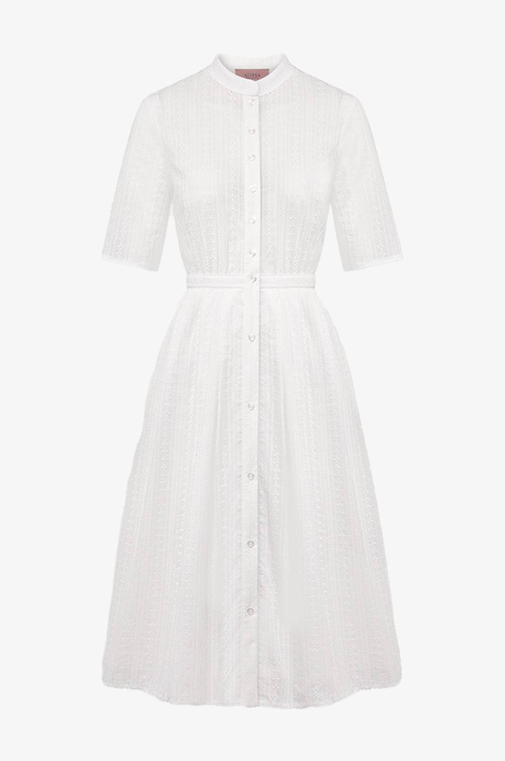 Kinga Mathe Baumwoll-Kleid Inas in Ivory