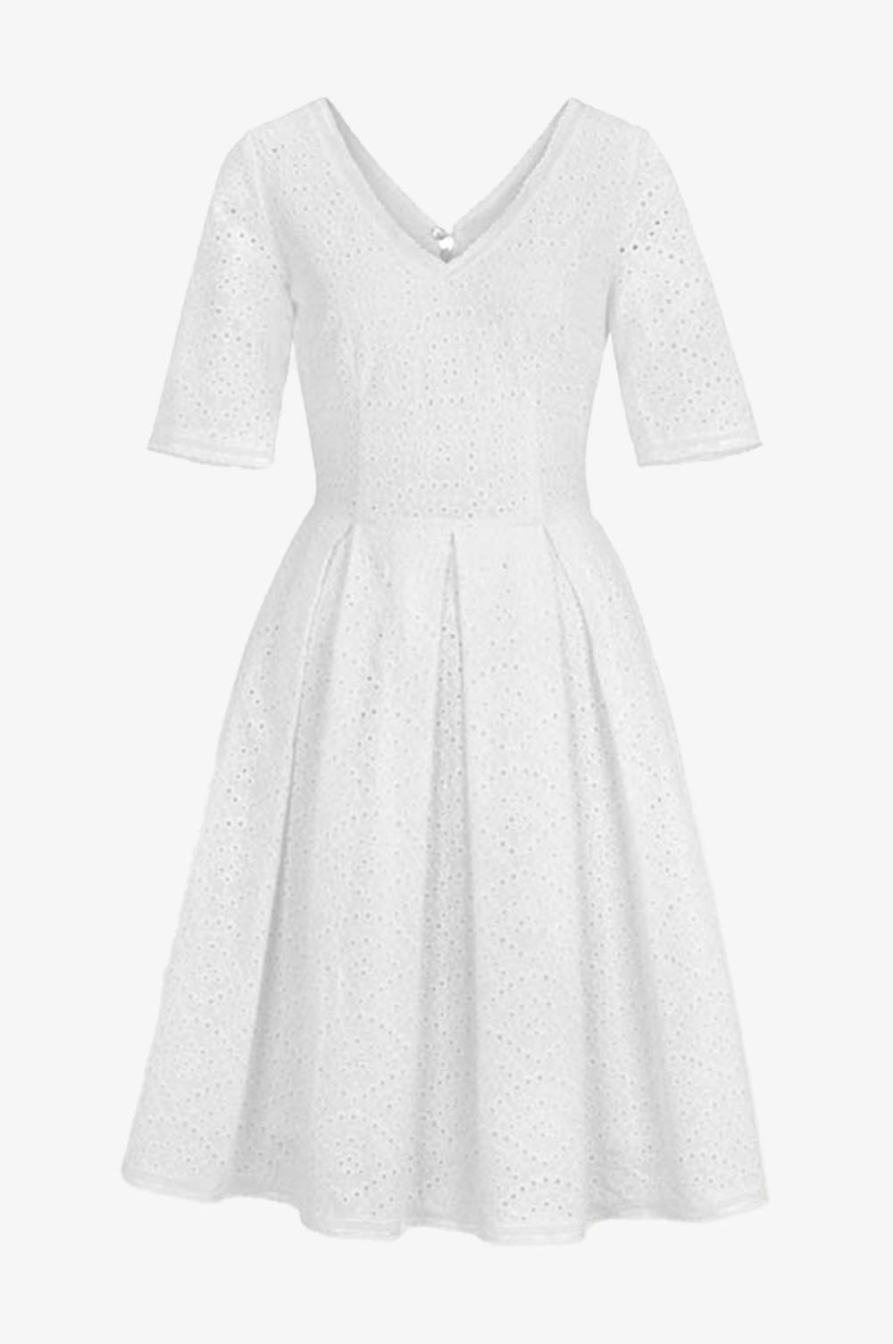 Kinga Mathe Baumwoll-Kleid Kloe in Weiß