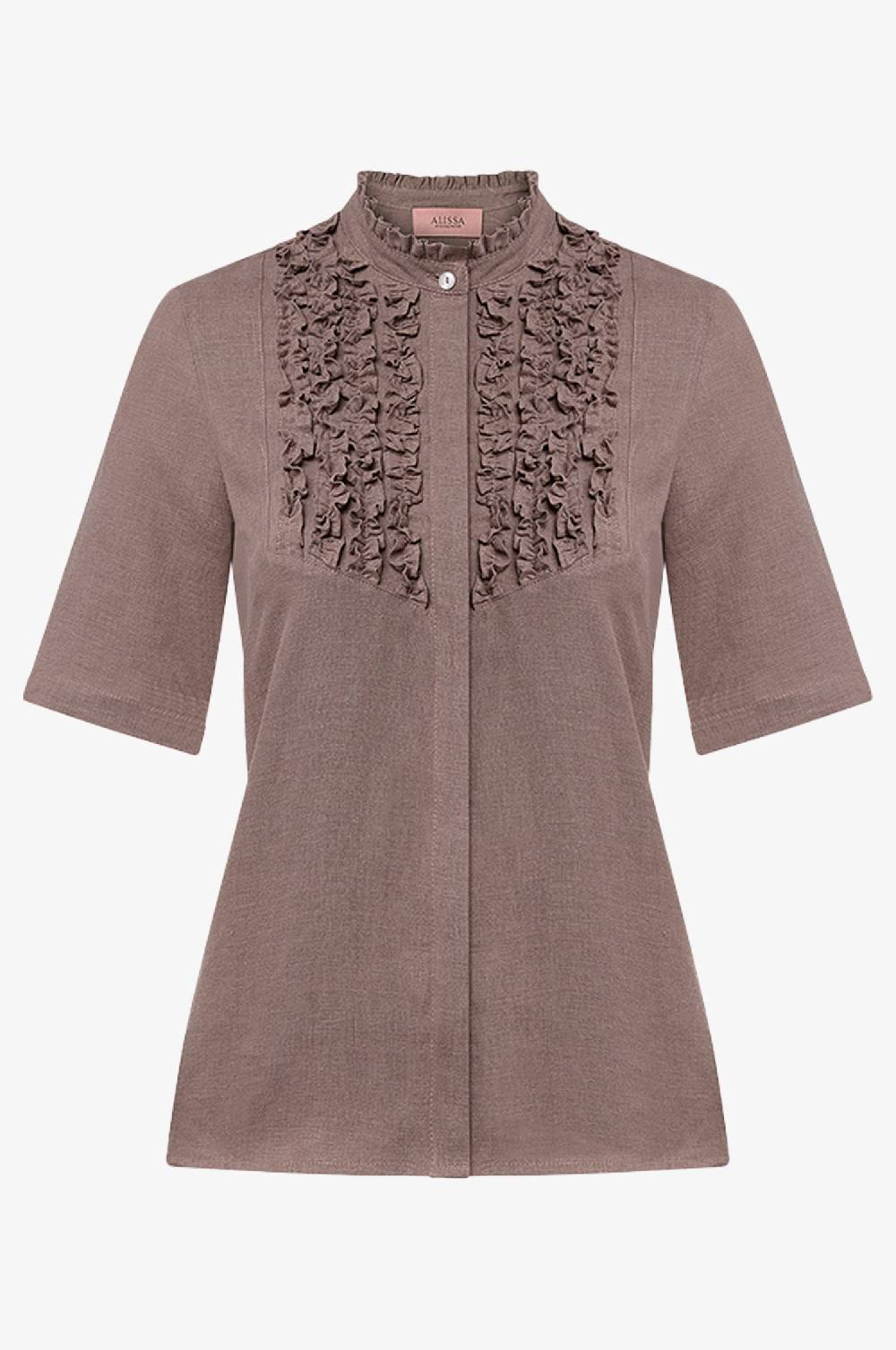 Kinga Mathe Bluse Hanna in Taupe mit Arm
