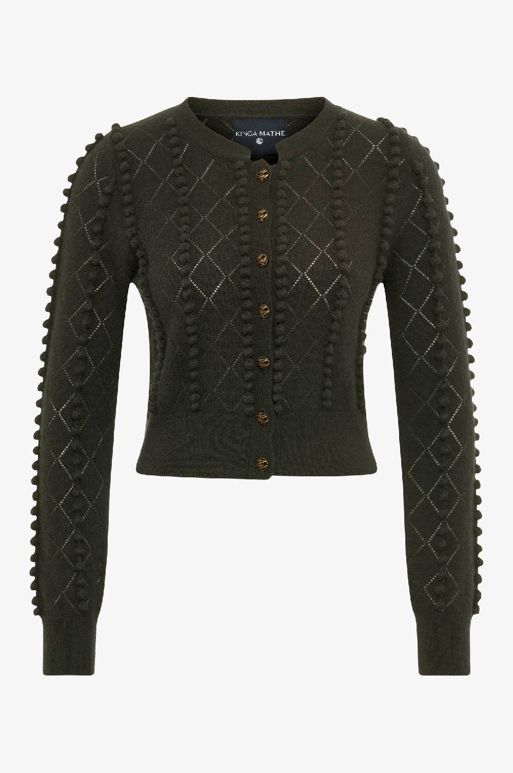 Kinga Mathe Cashmere Strickjacke Amalia in Olive