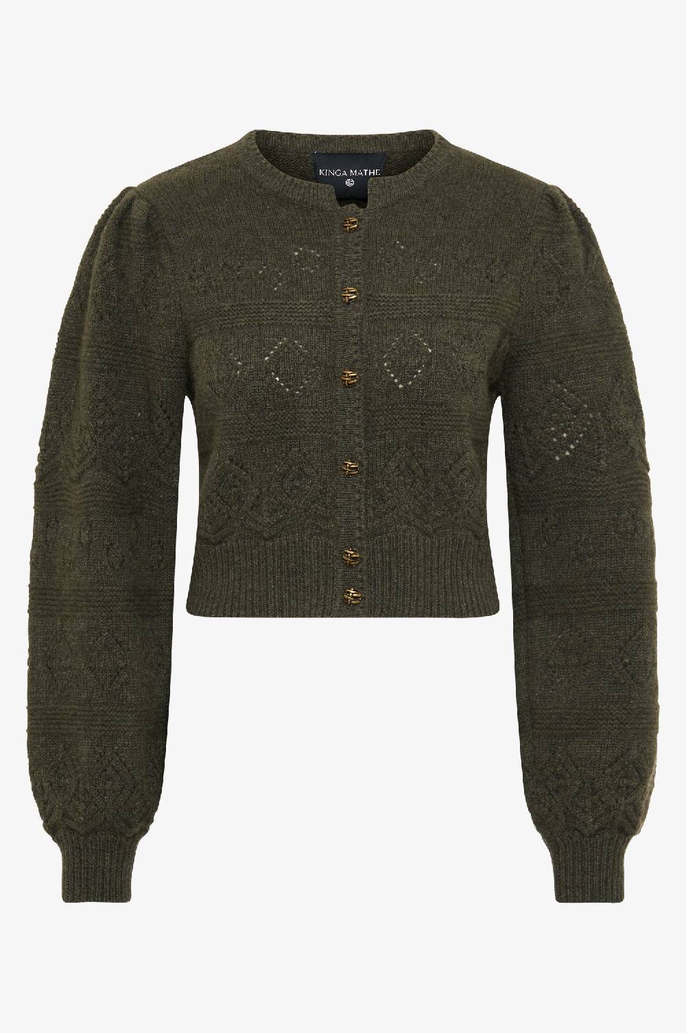 Kinga Mathe Cashmere Strickjacke Dakota in Olive