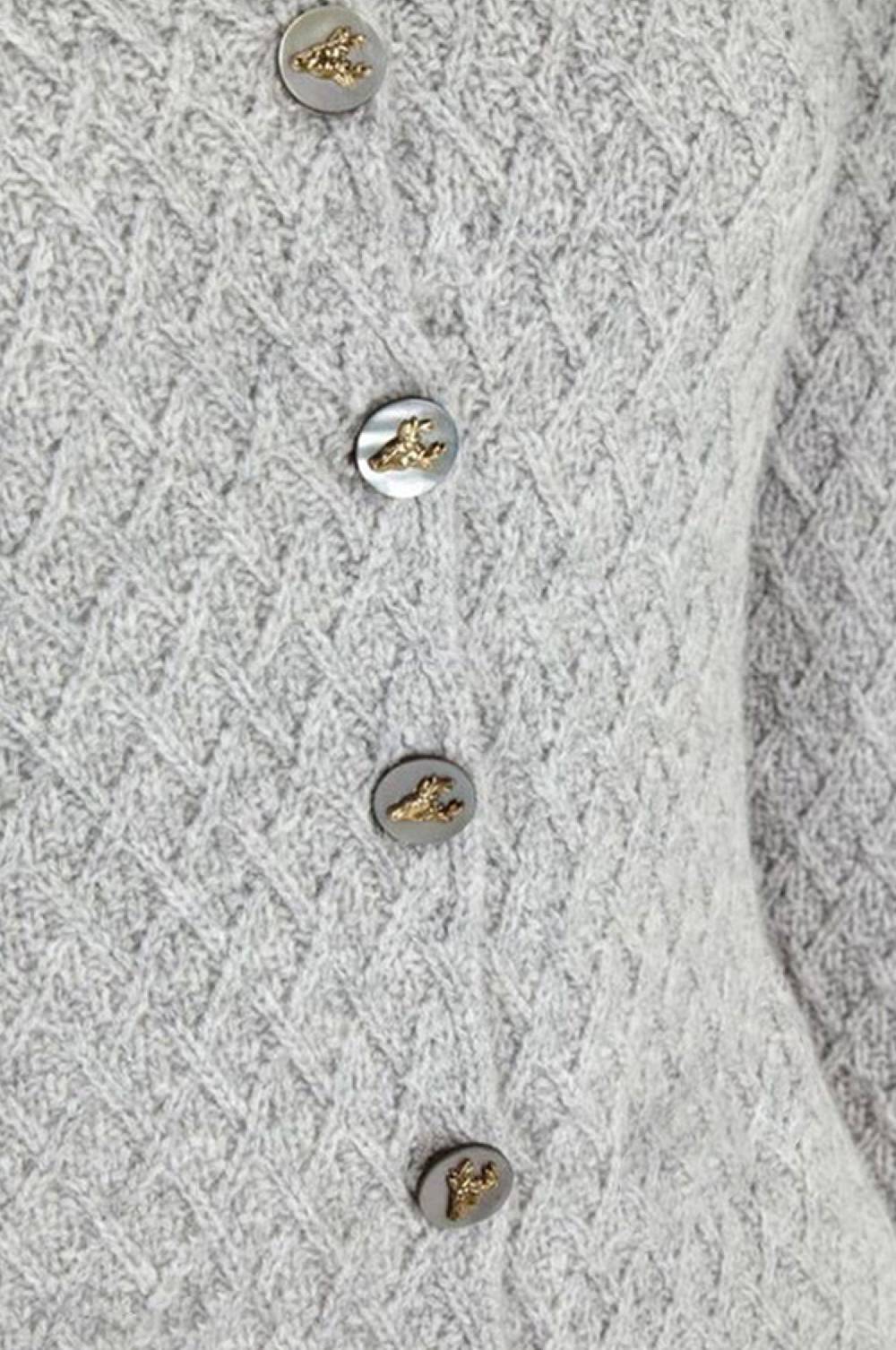 Kinga Mathe Cashmere Strickjacke Flora In Grau