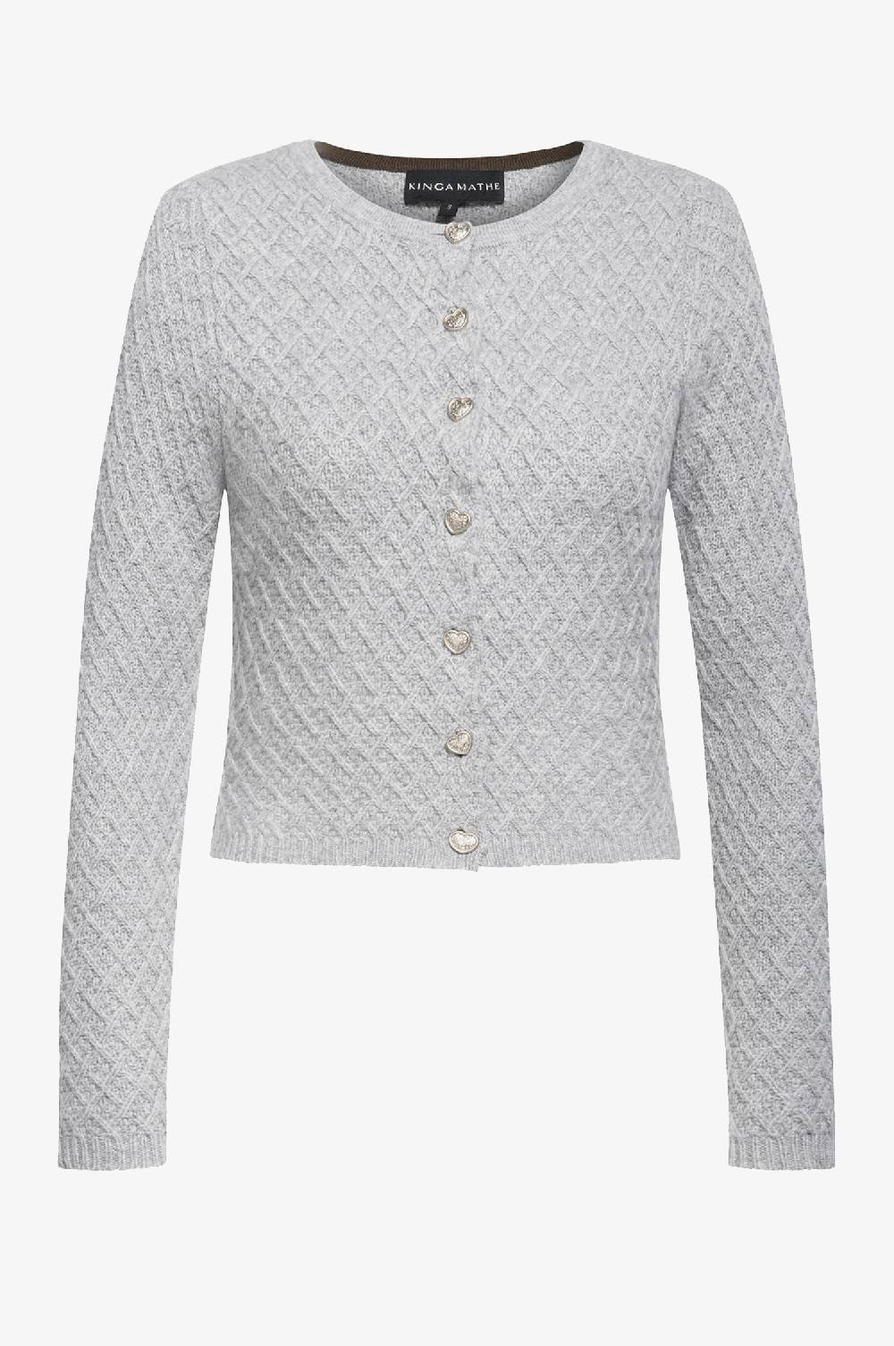 Kinga Mathe Cashmere Strickjacke Flora in Grau