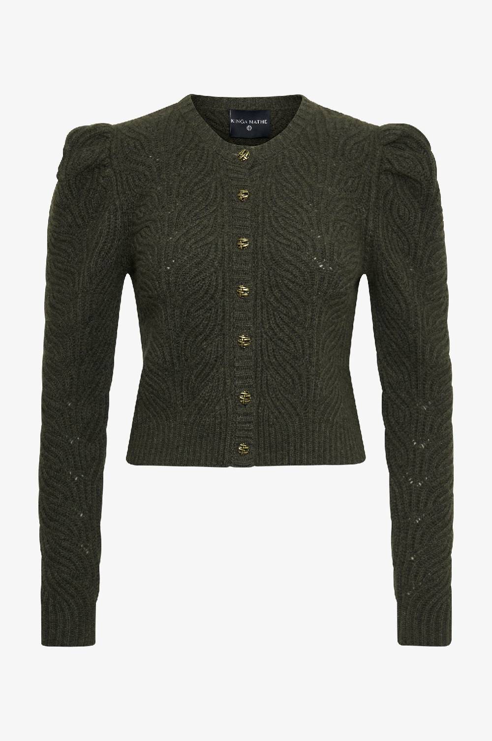 Kinga Mathe Cashmere Strickjacke Marie in Olive