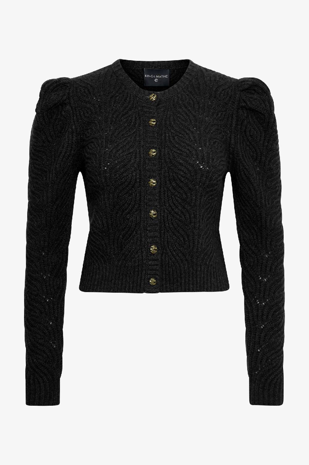 Kinga Mathe Cashmere Strickjacke Marie in Schwarz