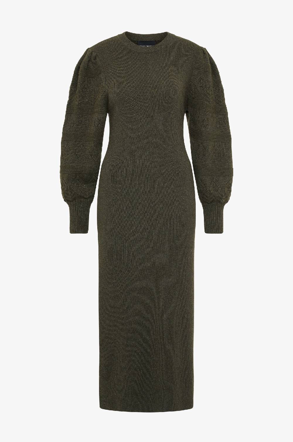 Kinga Mathe Cashmere Strickkleid Leonora in Olive