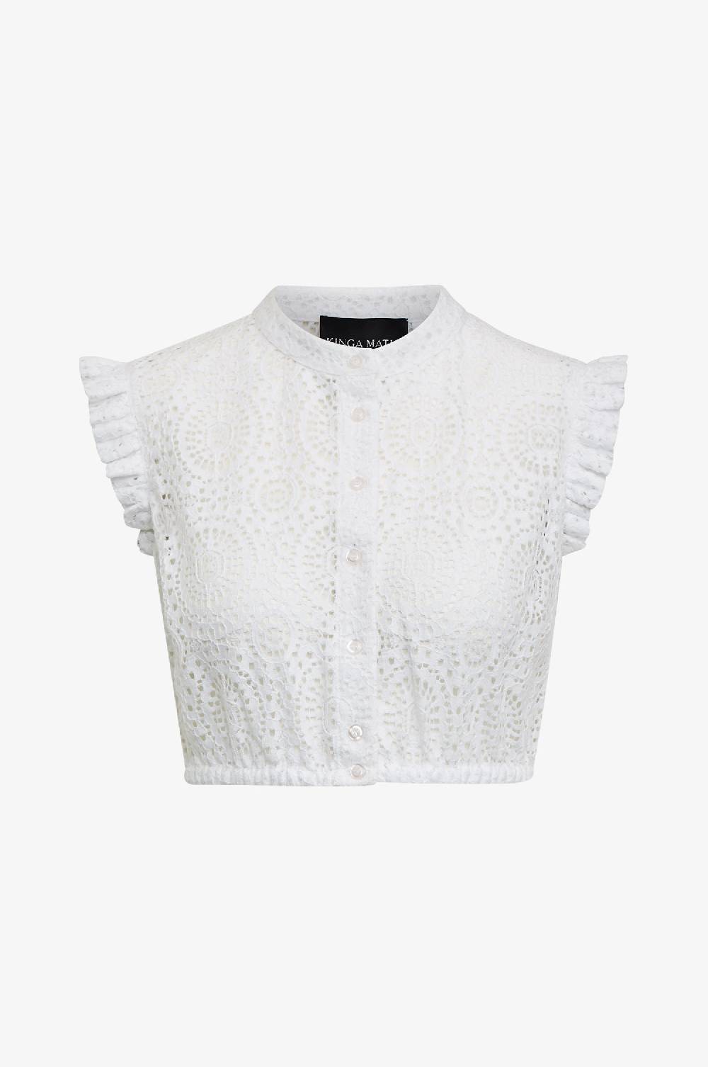 Kinga Mathe Dirndlbluse Emma in Weiß