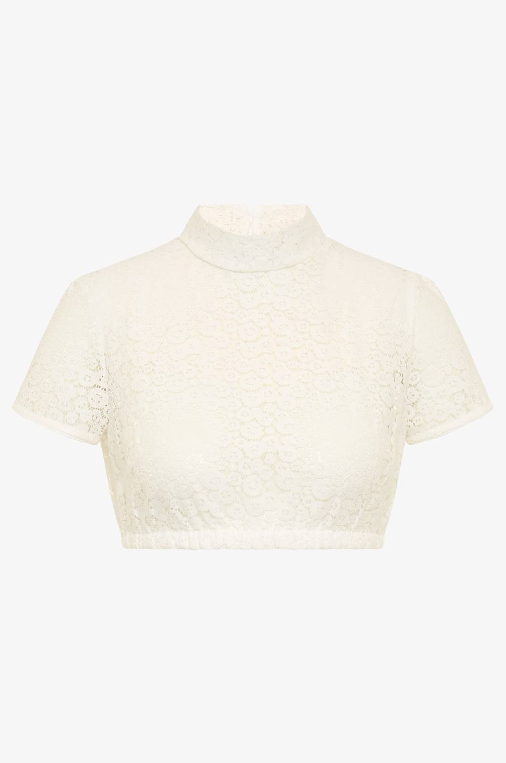 Kinga Mathe Dirndlbluse Inga mit kurzarm in weiß