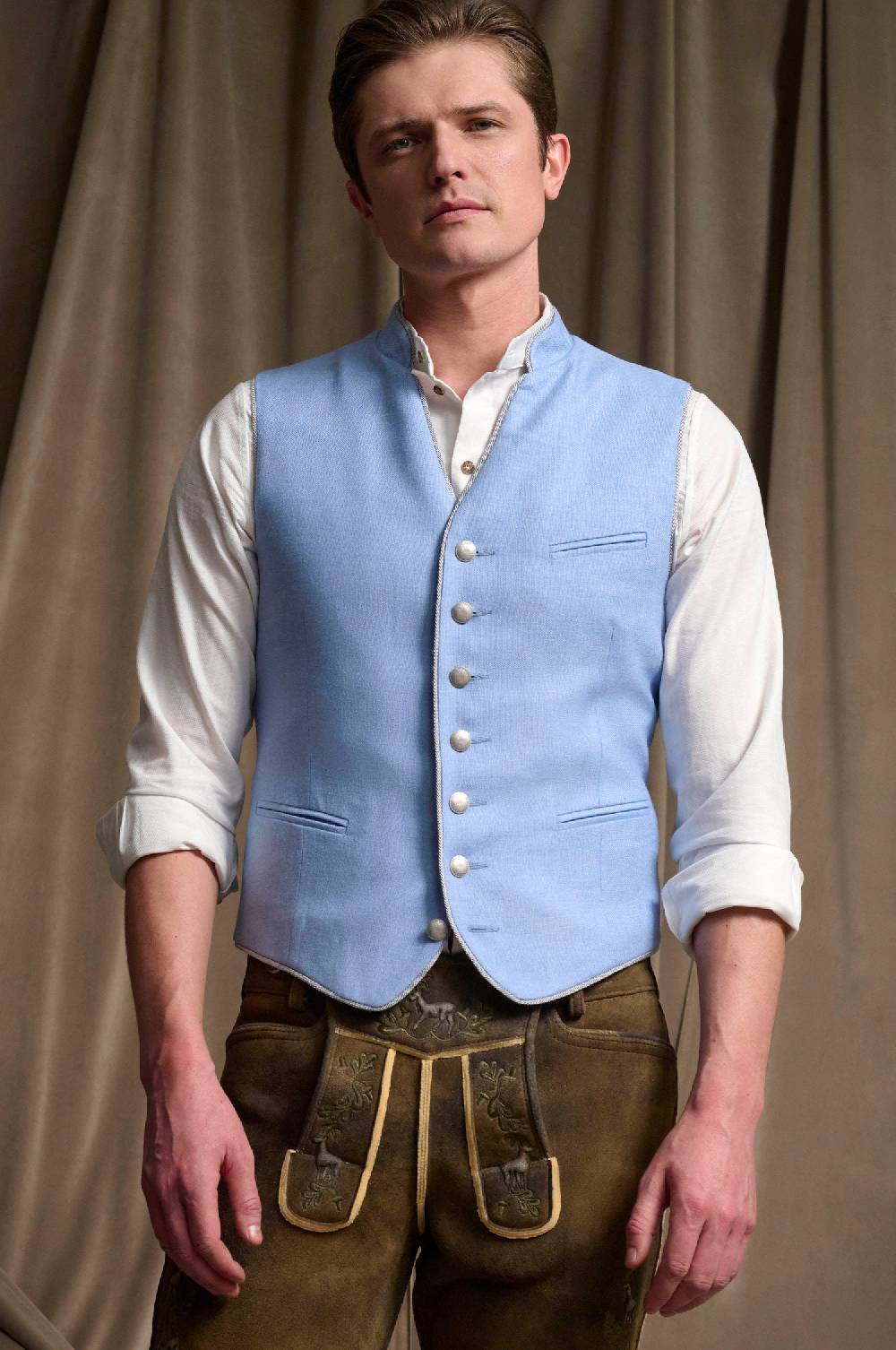 Kinga Mathe Gilet Henry in Hellblau