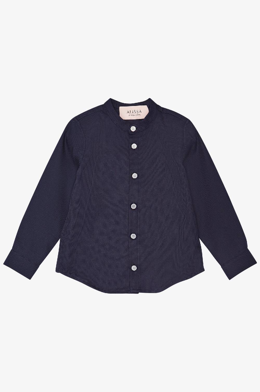 Kinga Mathe Knabenhemd Fin in nachtblau
