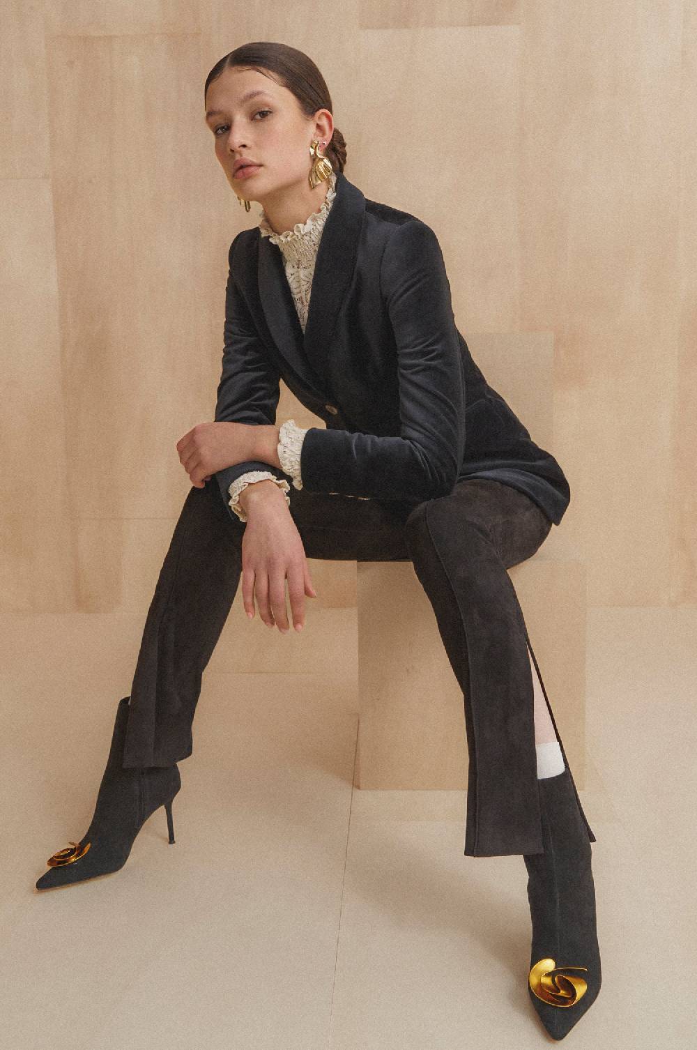 Kinga Mathe Lederhose Anouk In Schwarz