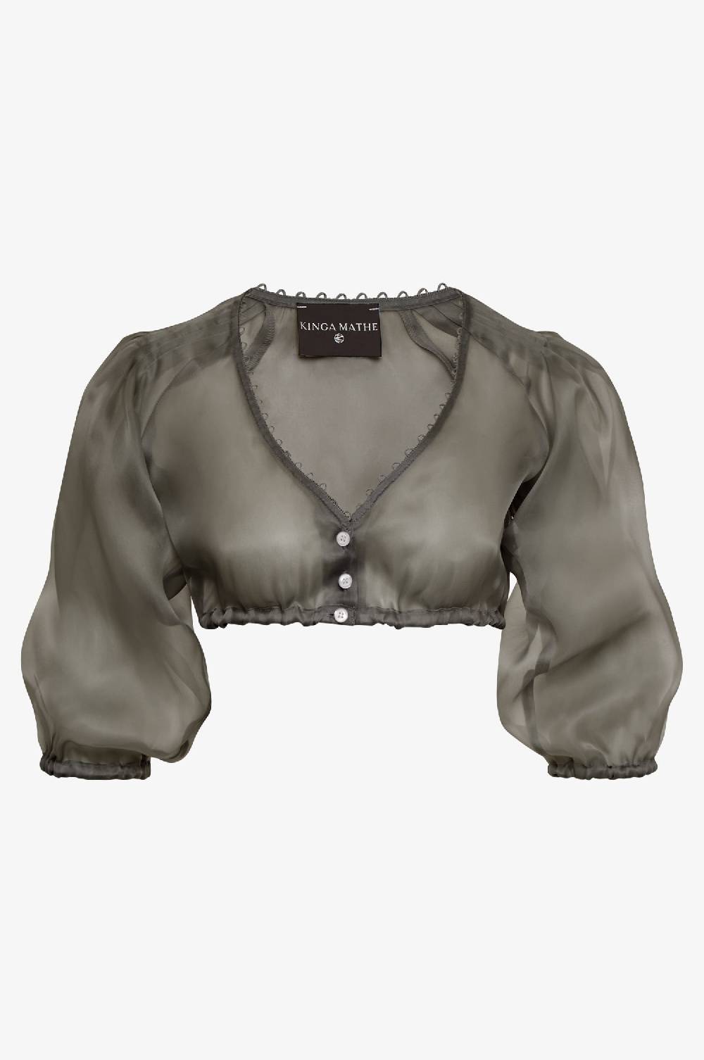 Kinga Mathe Organzabluse Kaira in Anthrazit