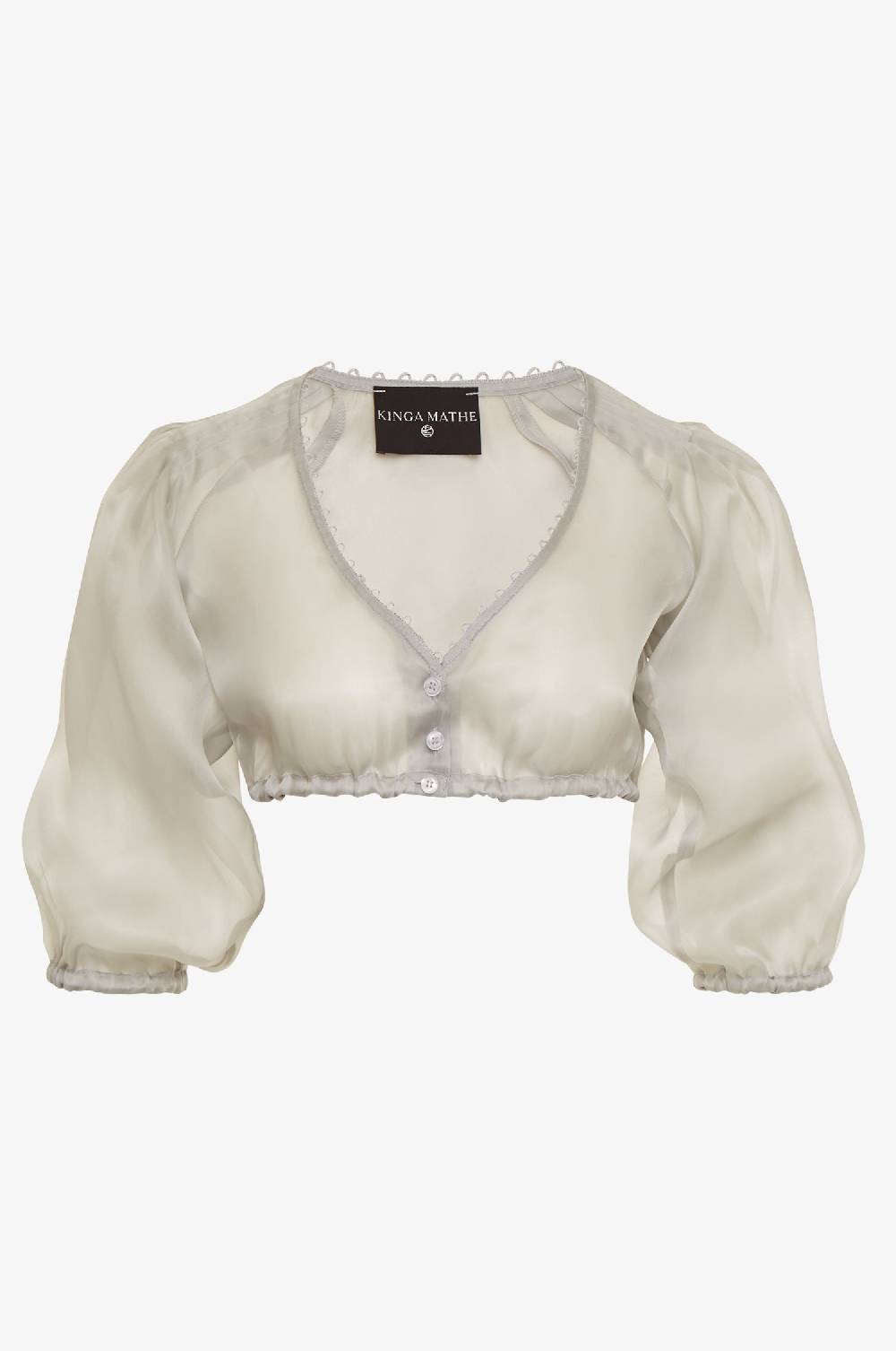 Kinga Mathe Organzabluse Kaira in Grau