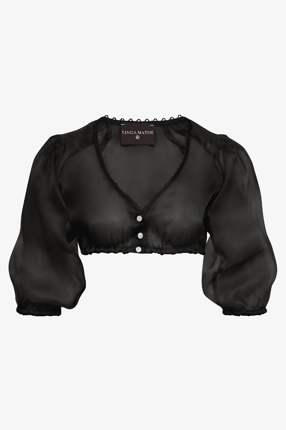 Kinga Mathe Organzabluse Kaira in Schwarz