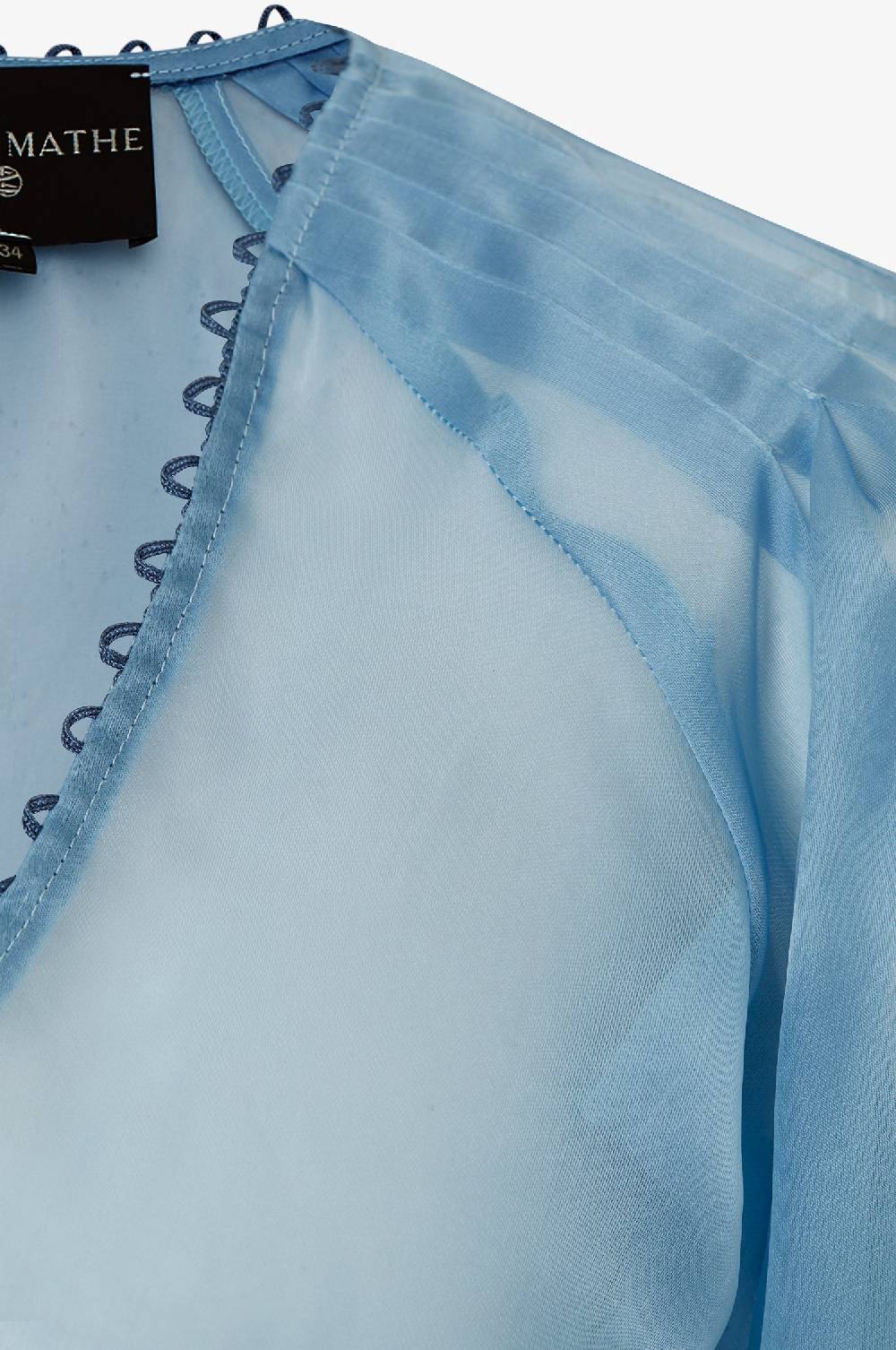 Kinga Mathe Organzabluse Kaira In Taubenblau