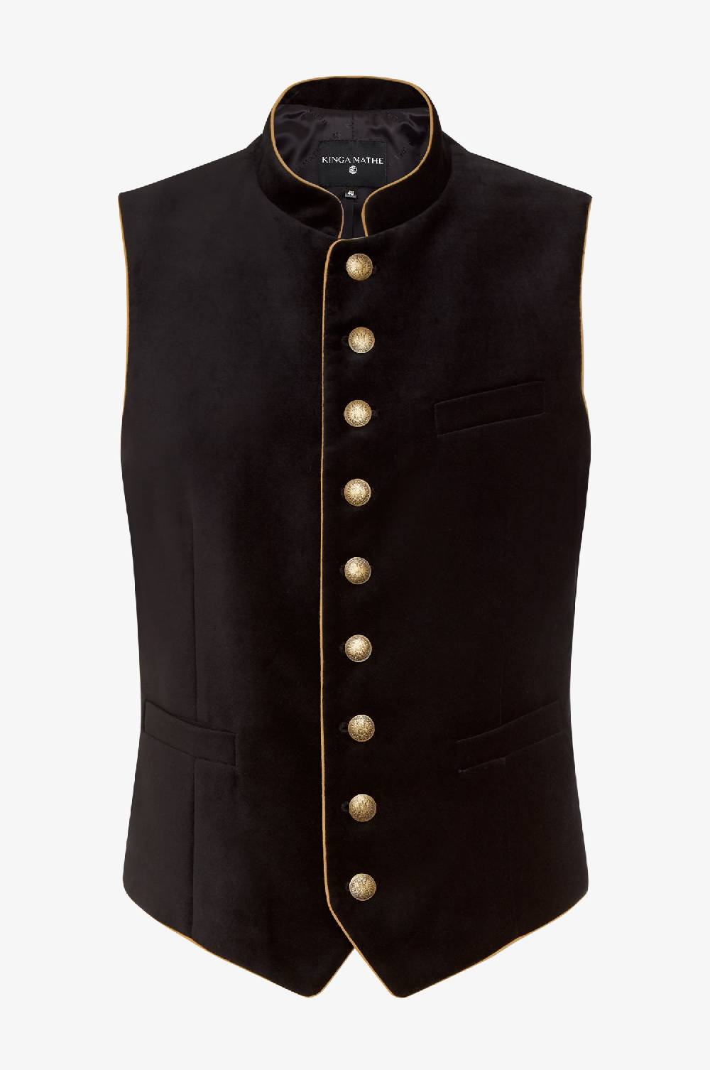Kinga Mathe Samt Gilet Nick in Schwarz