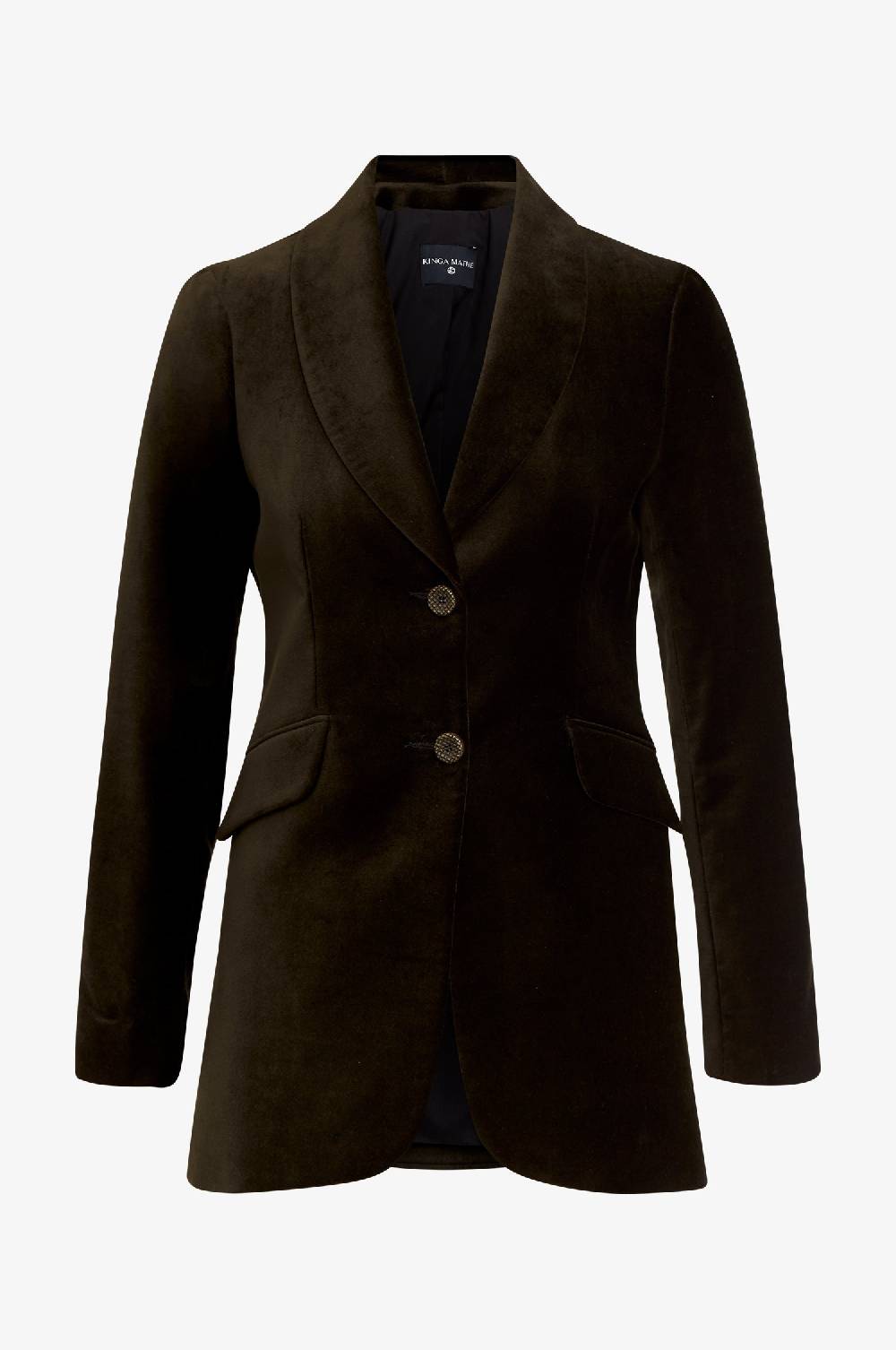 Kinga Mathe Samtblazer Jasmin in Olive