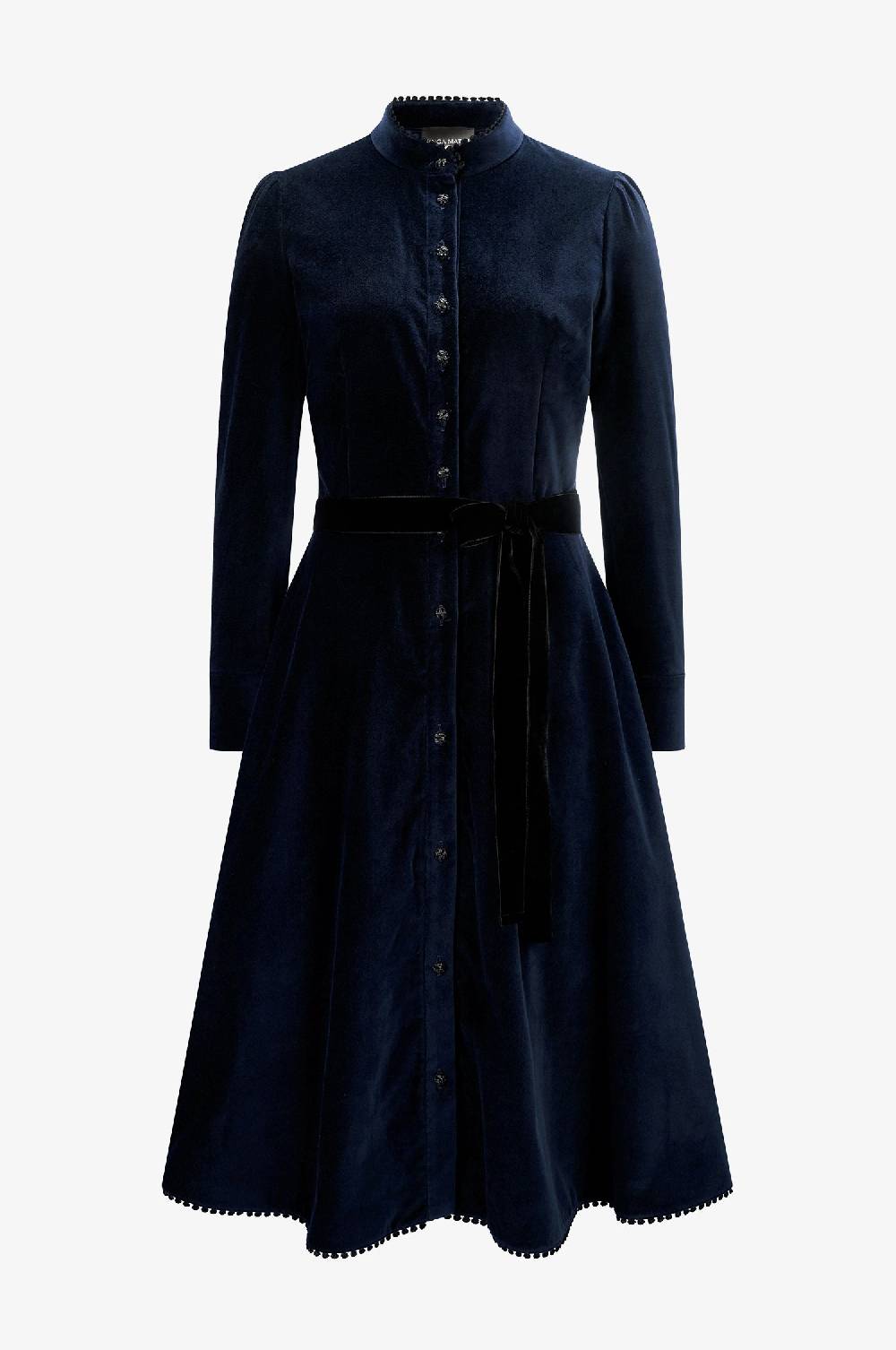 Kinga Mathe Samtkleid Ann in Nachtblau