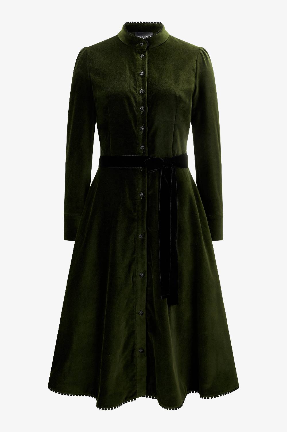 Kinga Mathe Samtkleid Ann in Olive