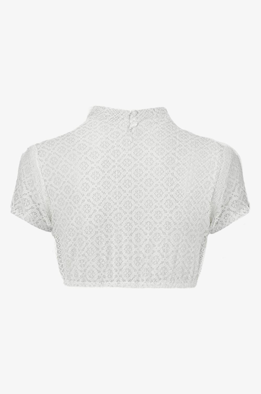 Kinga Mathe Spitzenbluse Inga Mit Kurzarm In Weiß
