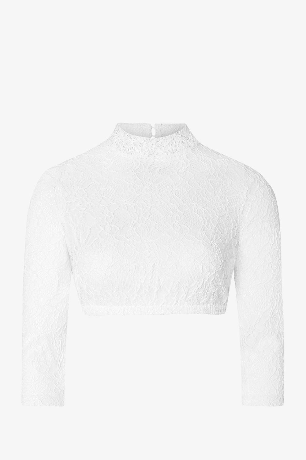 Kinga Mathe Top Liliana feine Spitze in Weiß