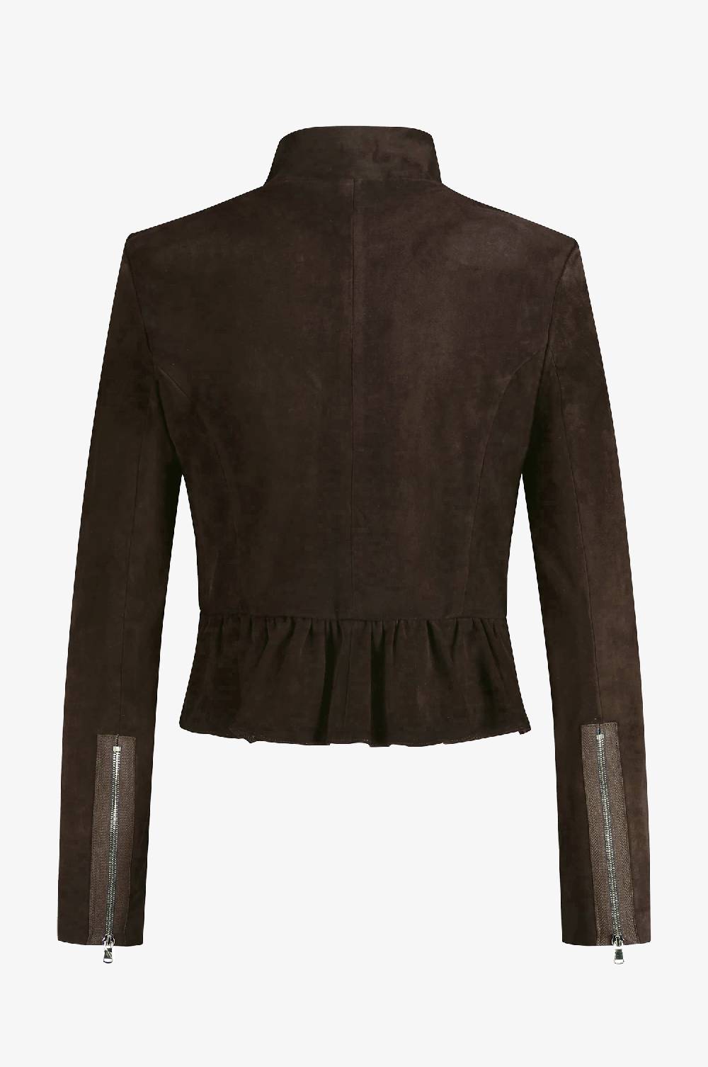 Kinga Mathe Lederjacke Sybille Mit Schößchen In Flint