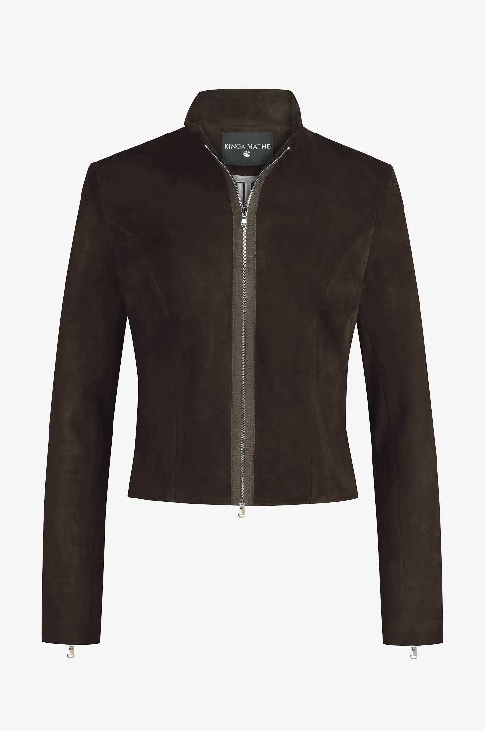 Kinga Mathe Lederjacke Sybille mit Schößchen in Flint